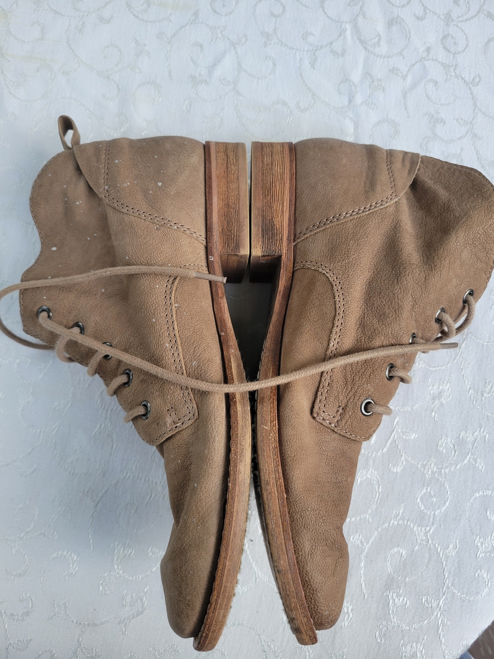 SAM EDELMAN Women's Tan Suede Lace-Up Boots 7.5